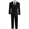 thumbnail image 2 of Black N Bianco Boys' Formal Black Suit with Shirt and Vest, 2 of 7