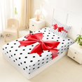 thumbnail image 4 of Erosebridal Girls Red Ribbon Bow Twin Sheet Sets 3pcs,Kids Teens Black Vintage Polka Dots Bedding,Ultra Soft Home Decor, 4 of 5