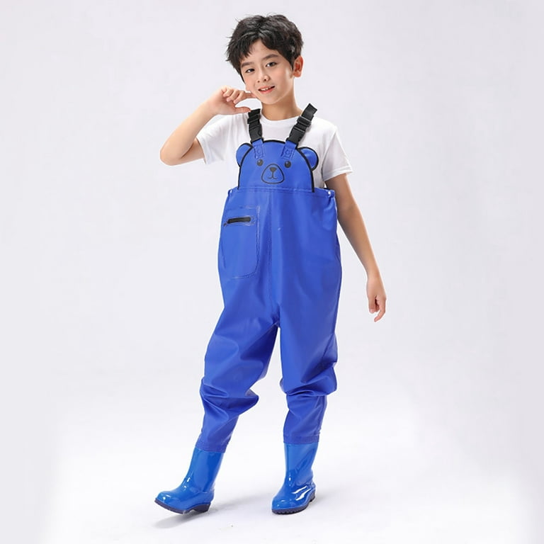 Quealent Kids Chest Waders Youth Fishing Waders for Toddler Children Water  Proof & Fishing Waders with Boots Trendy Dailywear Blue,12-13 Years 