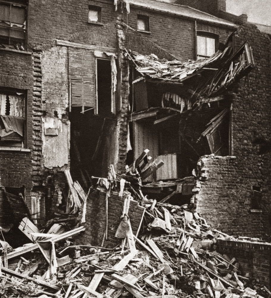 World War I House Bombed Na Home Destroyed And Child Killed By A Bomb