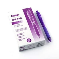 Pentel WOW! Retractable Ballpoint Pens, Medium Line, Violet Ink, Box of 12 (BK440-V)