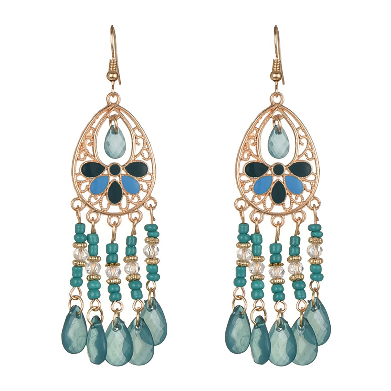 New Vintage Bohemia Rhinestone Charm Ear Elegant Dangle Jewelry Women Earrings 