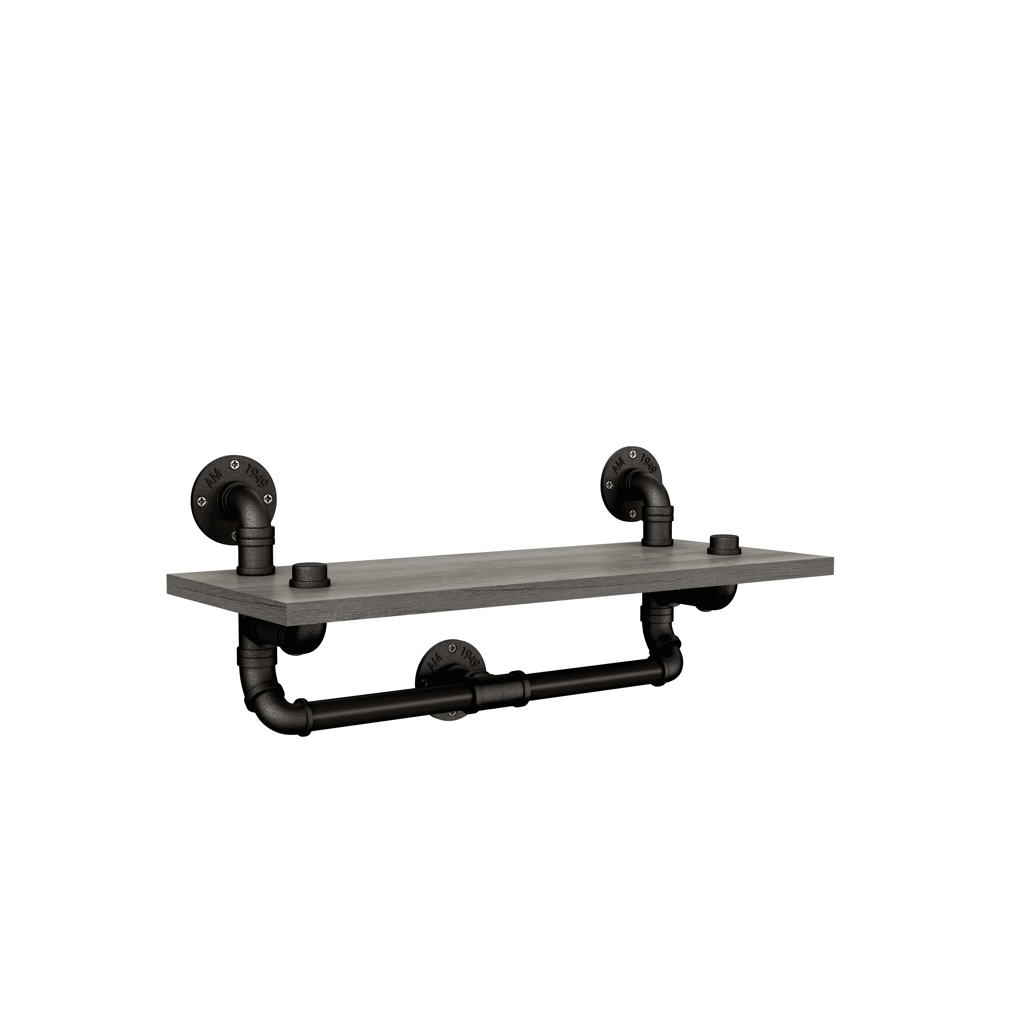 Furniture of America Alcot Industrial Floating Shelf, Vintage Gray Oak