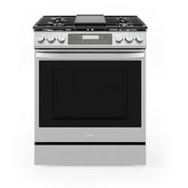 Midea 30-In Slide-In Gas Range with Wi-Fi Connectivity and Fan Convection, Stainless Steel, MGS30S2AST