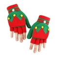 thumbnail image 4 of Gants Sans Doigts Mode Gants Demi-Doigts Doux Gants à Rabat pour Noël, 4 of 6