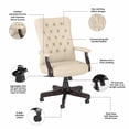thumbnail image 3 of Pemberly Row Upholstered Faux Leather Office Chair with High Back in White, 3 of 7
