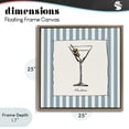 thumbnail image 4 of Stupell Industries Contemporary Martini Summer Stripes Brown Floating Frame Canvas Art, 25 x 25, by Susan Jill, 4 of 8