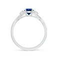 thumbnail image 2 of ANGARA Natural Blue Sapphire Crossover Engagement Ring with Leaf Motifs in 14K White Gold for Women (Size-5mm) | September Birthstone, Anniversary, Jewelry Gift for Women | Natural Sapphire Ring, 2 of 10