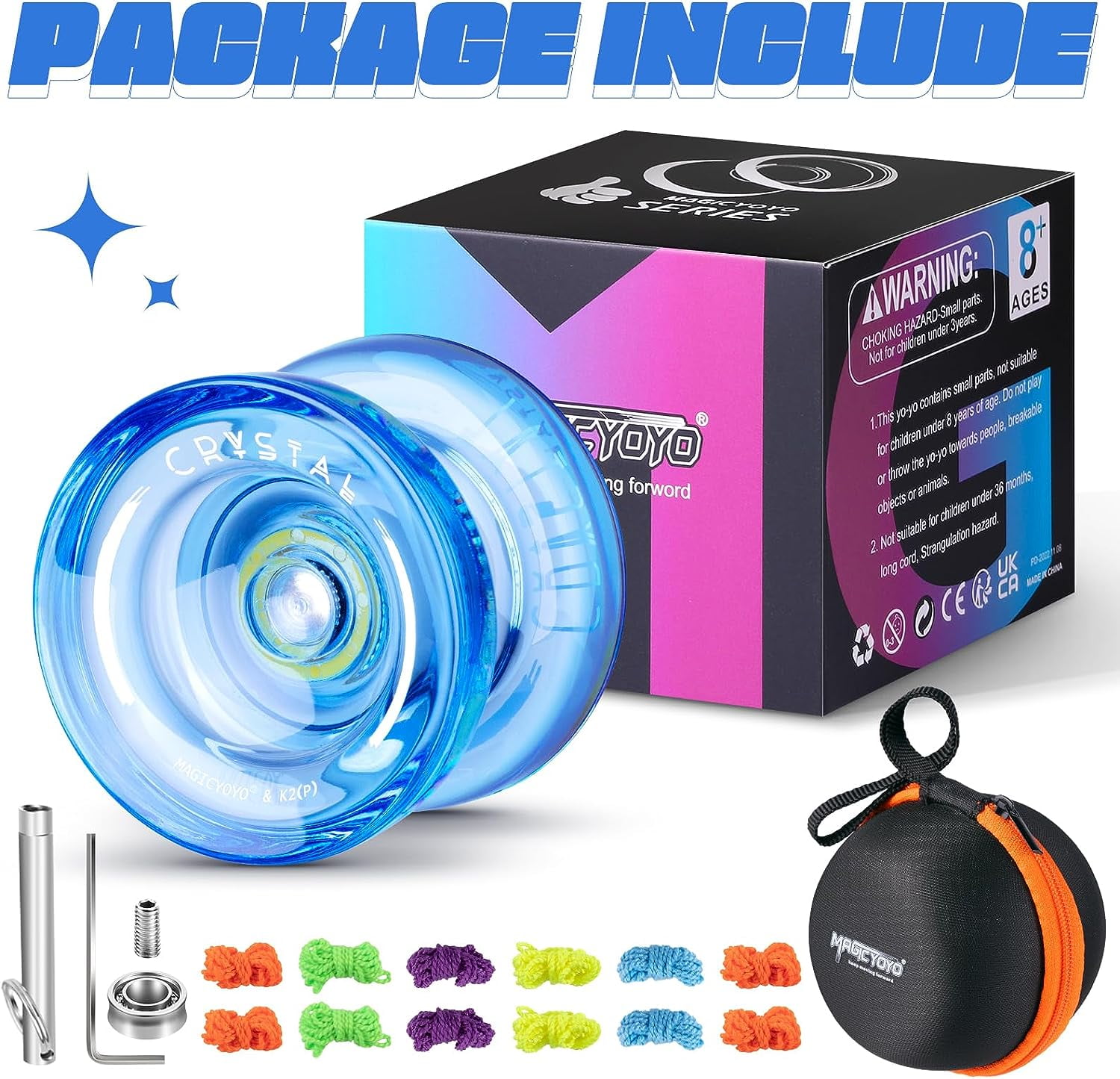 Magicyoyo Professional Responsive Yoyo K2 Crystal Blue, Durable