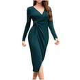 thumbnail image 2 of Women's Casual Dress, Long Sleeve Floral Print Round Neck Dress, Lightweight and Breathable for Spring and Summer Daily Wear, 2 of 9