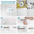 thumbnail image 3 of No Hook Shower Curtain with Built-in Rings - Yellow Gray Floral Washable Waterproof Fabric Bathroom Curtains for Hotel,Rentals, 72X 96 Inch Extra Long , Abstract Flowers Pattern, 3 of 9
