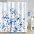 thumbnail image 2 of Blue Floral Shower Curtain Watercolor Flower Decorative Bath Curtain72 x 84 Inch Polyester Fabric Waterproof Bathroom Curtain with 12 Hooks, 2 of 2