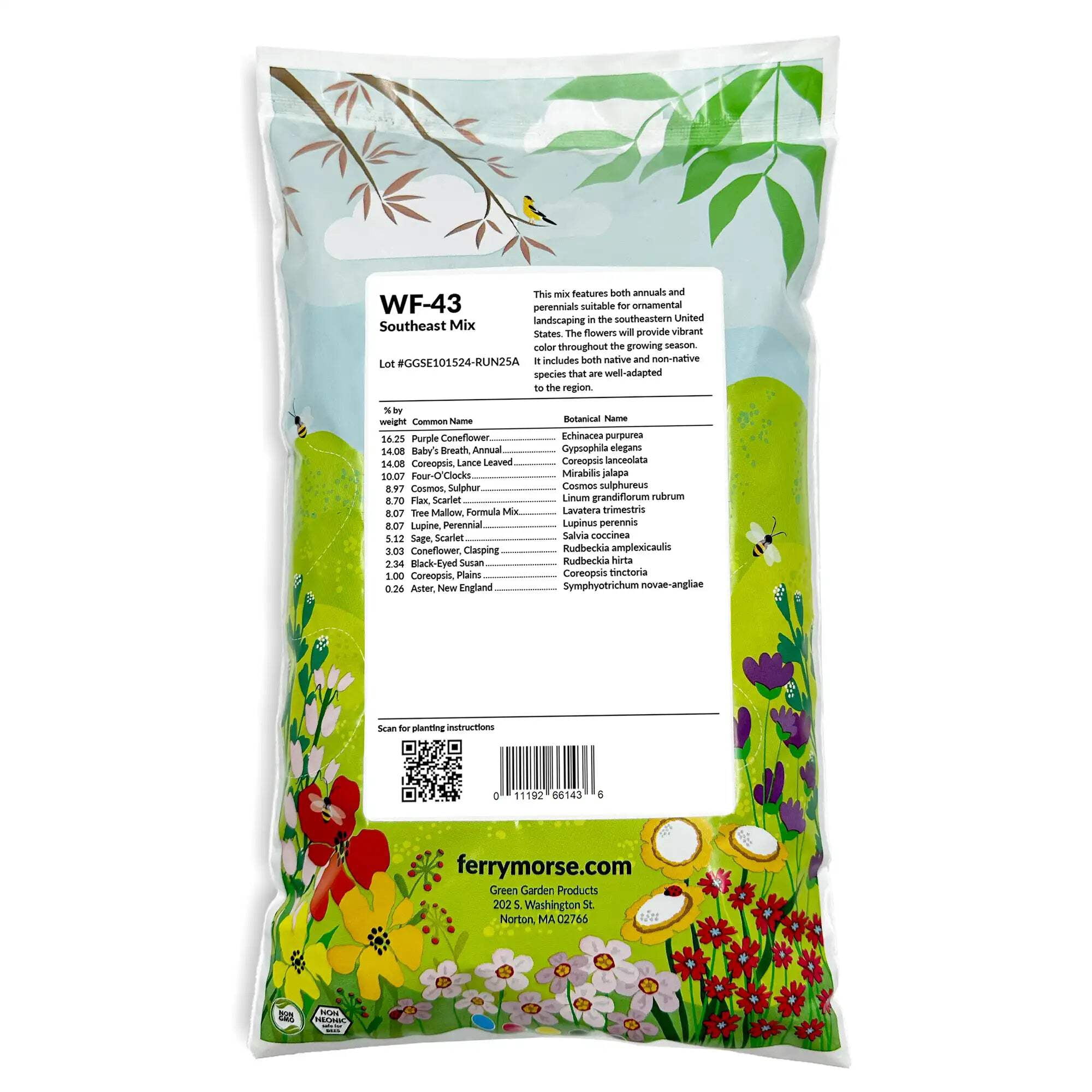 Ferry-Morse Southeast Mix Bulk Wildflower Seeds, 1lb
