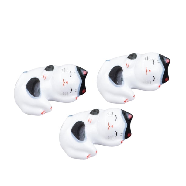 3 piezas Phicksticks Rest Mini Kitty Ornament Tabletop Decoración Ratting de soporte Phicksticks para cafés de oficina Regalos