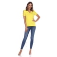 thumbnail image 4 of White Mark Women's Keyhole Neck Cutout Short Sleeve Top, 4 of 6