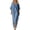 Sky Blue, variant on Rggeeun Womens Dress Solid Color Elegant Side Slit & Pleated Design 3/4 Sleeve V-Neck Knit Soft Breathable Fabric Loose Fit Ankle-Length For Summer Work Office Classic Playwear,Black,L