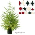 thumbnail image 2 of 2FT Pre-Lit Artificial Norfolk Pine Christmas Tree with LED String Lights,Tabletop Christmas Tree with Multicolored Hanging Christmas Balls Ornaments,for Home,Office,Holiday Xmas Decor, 2 of 8