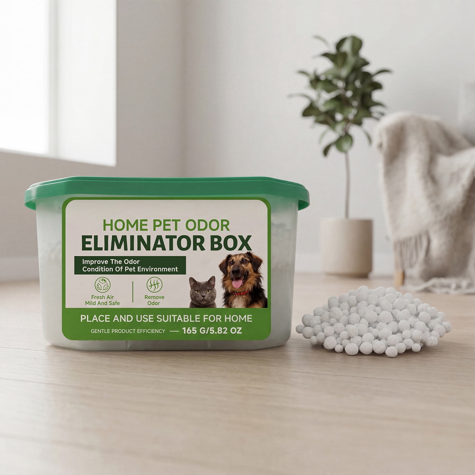 Home Pet Fur & Odor Removal Magic Box, Indoor Air Purification Dust Removal Magic Box for Home Pet Hair, Portable Odor Eliminator & Dust Collector for Bedroom, Living Room (5PCS)