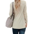 thumbnail image 3 of Hanerdun Women Button-Down Cardigan Sweaters Female Cardigan Outerwear Beige S, 3 of 5
