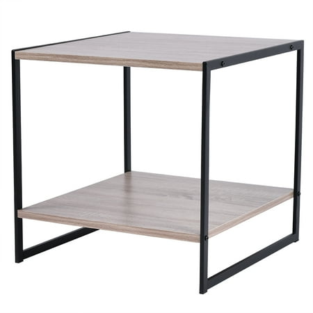 Musetech End Coffee Table Small Square Occasional Vintage Side Musetech End Coffee Table Small Square Occasional Vintage Side Storage Shelf Mid Century Wood Look Metal Frame