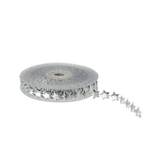 TEHAUX Christmas Tree Ornament Ribbon Plated Silver Durable Material Ribbon for Wedding and DIY Decoration