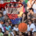 thumbnail image 2 of 2Pcs Basketball Net Professional Durable Standard Wear-resistant Rainproof Sunscreen Nylon Red White Blue Tri-Color Basketball Hoop Net for Playgrounds, 2 of 7