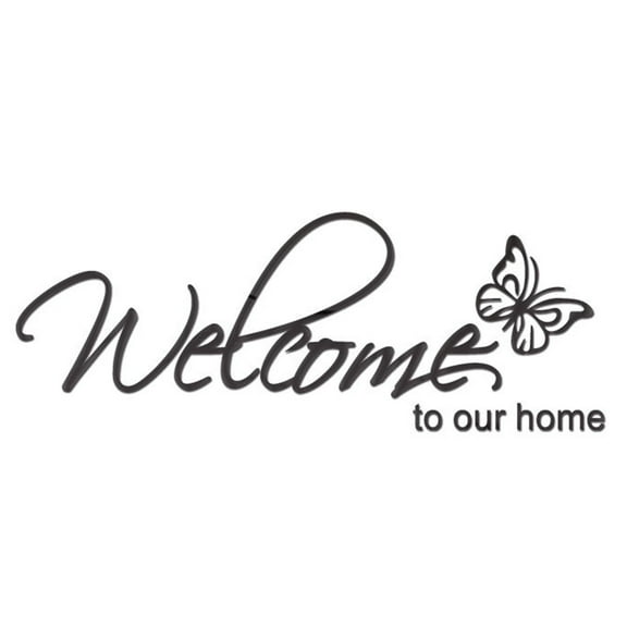 CIYISON Acrylic Mirror Wall Stickers Welcome to Our Home English Letters Wall Stickers Home Art Decor Decal for Door Entrance Living Room Bedroom Adhesive Wallpaper Decoration