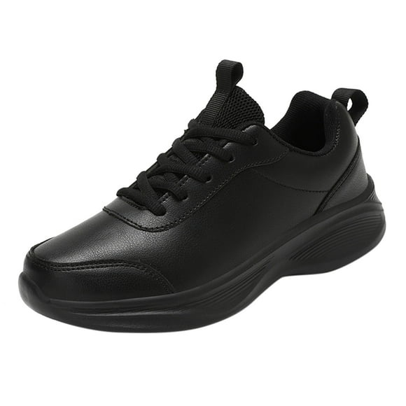 XIMIN Men's Orthopedic Leather Shoes: Arch Support Plantar Fasciitis Flat Feet Sneakers, Lightweight Business Work Orthotic Thick Sole Foot Heel Pain Relief Oxfords (10, Black)