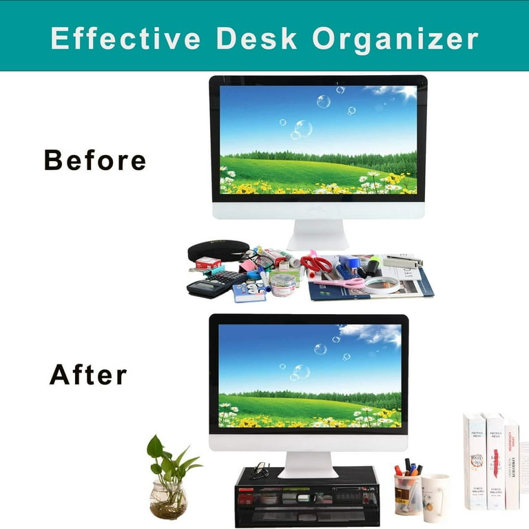 Dual Monitor Stand Desk Shelf Office Desk Accessories Home Office  Schreibtisch Organizer Desk Organizer Monitor Riser 