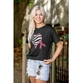 thumbnail image 3 of Zebra Heart Breast Cancer Awareness Women's Graphic T Shirt Tees Brisco Brands S, 3 of 5