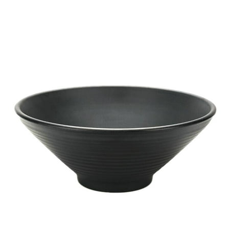 

1 Pc 8-inch Salad Bowl Nonslip Porridge Bowl Plastic Ramen Bowl (Black)