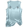 thumbnail image 5 of Jaunzuar Satin Tops for Women Wide Strap Solid Color V Neck Tank Tops Summer Trendy Sleeveless Tops, S-3XL, 5 of 6