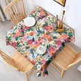 thumbnail image 2 of Pioneer Flower Floral Print Pattern Square Tablecloth,Waterproof Square Table Cover,Wipeable Spillproof Washable Table Cover for Home Kitchen Party Decor 60"x60"(152x152cm), 2 of 6
