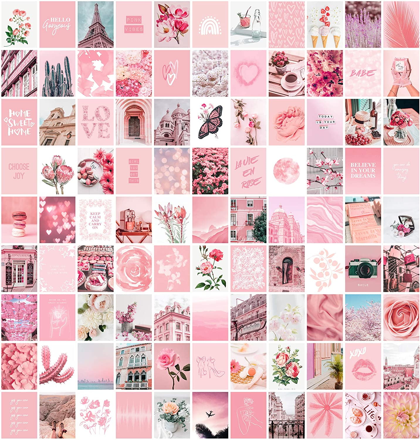 Pink Wall Collage Kit Aesthetic Pictures Bedroom Decor For Teen Girls ...