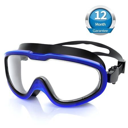 Greatever Swim Goggles  Swimming Goggles with Solid PC Frame and Soft Silicone Gasket Anti-Leak Anti-Fog ,For Adult and Kids blue