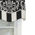 thumbnail image 2 of RLF Home Ozbourne Glory Valance Black. 3" Rod Pocket, Layered, Trimmed. 50"W X 16"L, 2 of 2