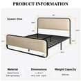 thumbnail image 2 of SHA CERLIN Beige Queen Size Metal Platform Bed Frame with Headboard & Underbed Storage, Adult, 2 of 7