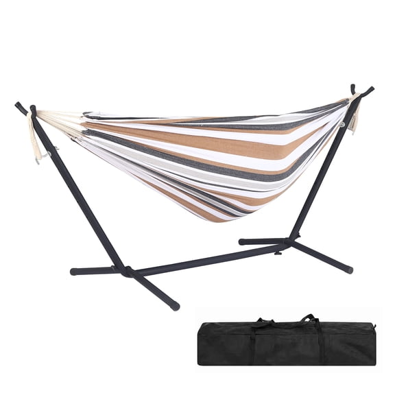 BN-LINK Hammock with Steel Stand, Adjustable Hammock Bed with Carry Bag, 330 lb Capacity Outdoor Hammocks for Outside, Backyard, Garden,Camping