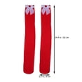 thumbnail image 4 of CIMAXIC Noël 1 Paire de Bas de Fête Nœud Bas Cuisse Haute Chaussettes pour Femmes Costumes de Fête Dames Chaussettes Rouges avec Nœud Blanc, 24.8"X3.94"X0.2 Pouces, 4 of 5