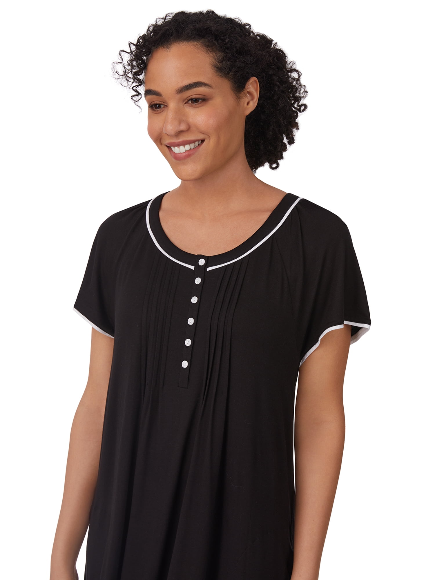 Aria Women's Raglan Sleeve Scoop Neck 40" Nightgown, Sizes XS to 5X