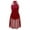 Burgundy, variant on Womens Ruched Chiffon Patchwork Leotard Dress Lyrical Dance Costume S-XL
