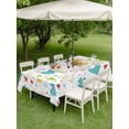 thumbnail image 5 of 60x120 Inch Outdoor Tablecloth with Umbrella Hole Zipper Rectangle Turquoise Hearts Rectangular Tablecloths Waterproof Modern Three-Leaves Colorful Polka Dots Patio Table Cloth Cover for Picnic, 5 of 8