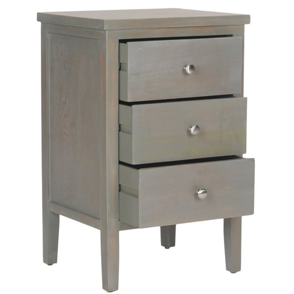 SAFAVIEH Deniz Classic End Table with 3 Storage Drawers, French Grey