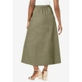 thumbnail image 3 of Jessica London Women's Plus Size Stretch Denim Skirt Elastic Waist Long Jean Maxi Skirt, 3 of 6