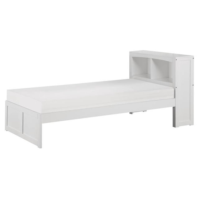 Lexicon Galen 88.5" Transitional Wood Twin Bookcase Bed in White