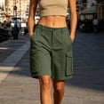 thumbnail image 6 of Utoimkio Women's Mid Length Cargo Shorts Classic Button Zip Fly Multi Flap Side Pockets Straight Casual Utility Bottoms, 6 of 9