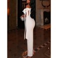 thumbnail image 6 of Women’s Bardot Backless Split Hem Dress – Sexy Off Shoulder Bodycon Party Cocktail Evening Outfit, 6 of 6