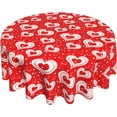 thumbnail image 1 of Valentines Decorations Tablecloth Valentine''s Day Round Tablecloth 60 Inch Red Romantic Love Heart Table Cloth for Holiday Parties Dining Table Living Room Kitchen Decor, 1 of 6