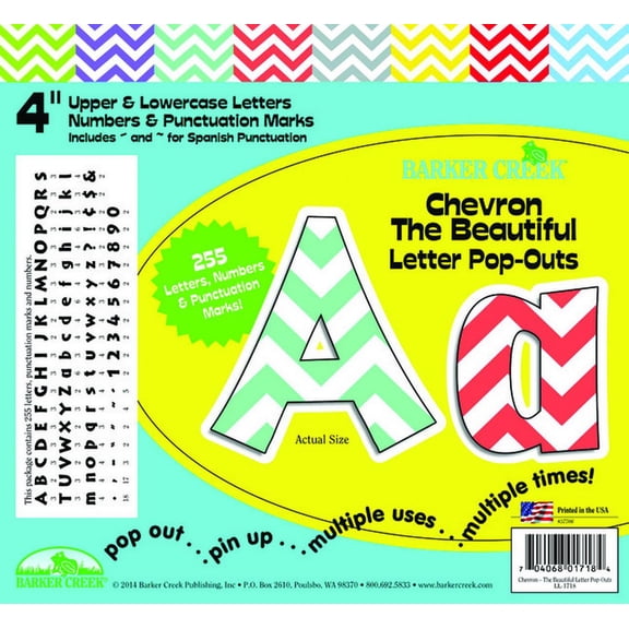 Barker Creek Beautiful Chevron 4" Letter Pop-Outs ̶ 255 Characters