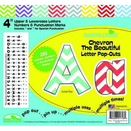 UPC: 0704068017184 | Barker Creek Beautiful Chevron 4 Letter Pop-Outs ̶ 255 Characters